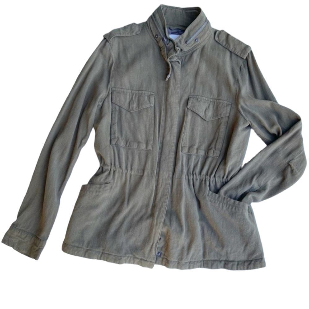 Anthro Thread Supply Jacket Utility Cargo Army Green BOHO Slouchy Oversized S‎